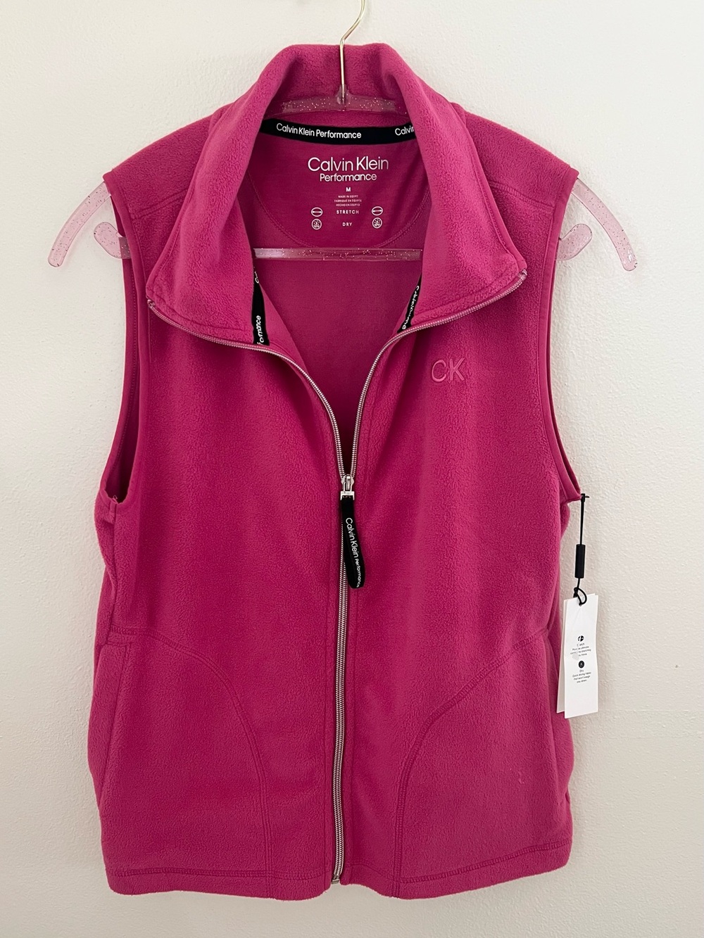 Calvin Klein Performance Women's Magenta Zip-Front Fleece Vest